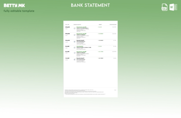 модерен стил India PayTM Payments извод од банкарска сметка страници со зборов 1